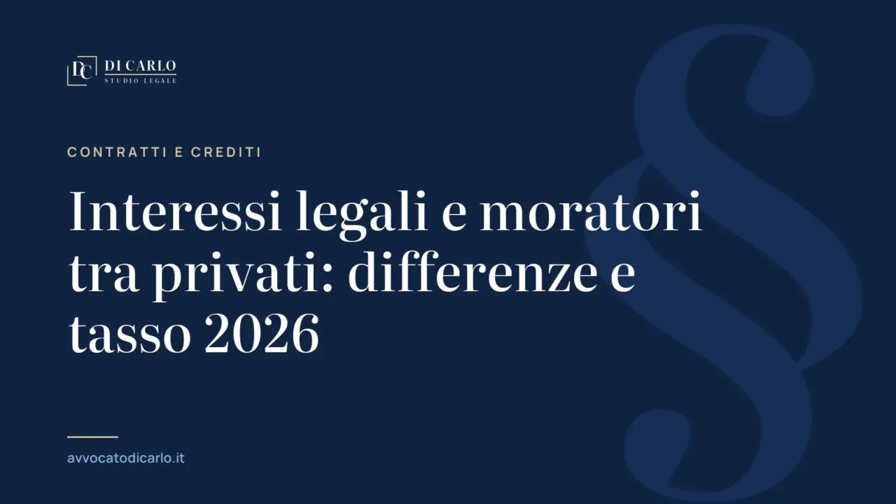 Interessi legali e moratori tra privati: differenze e tasso 2026