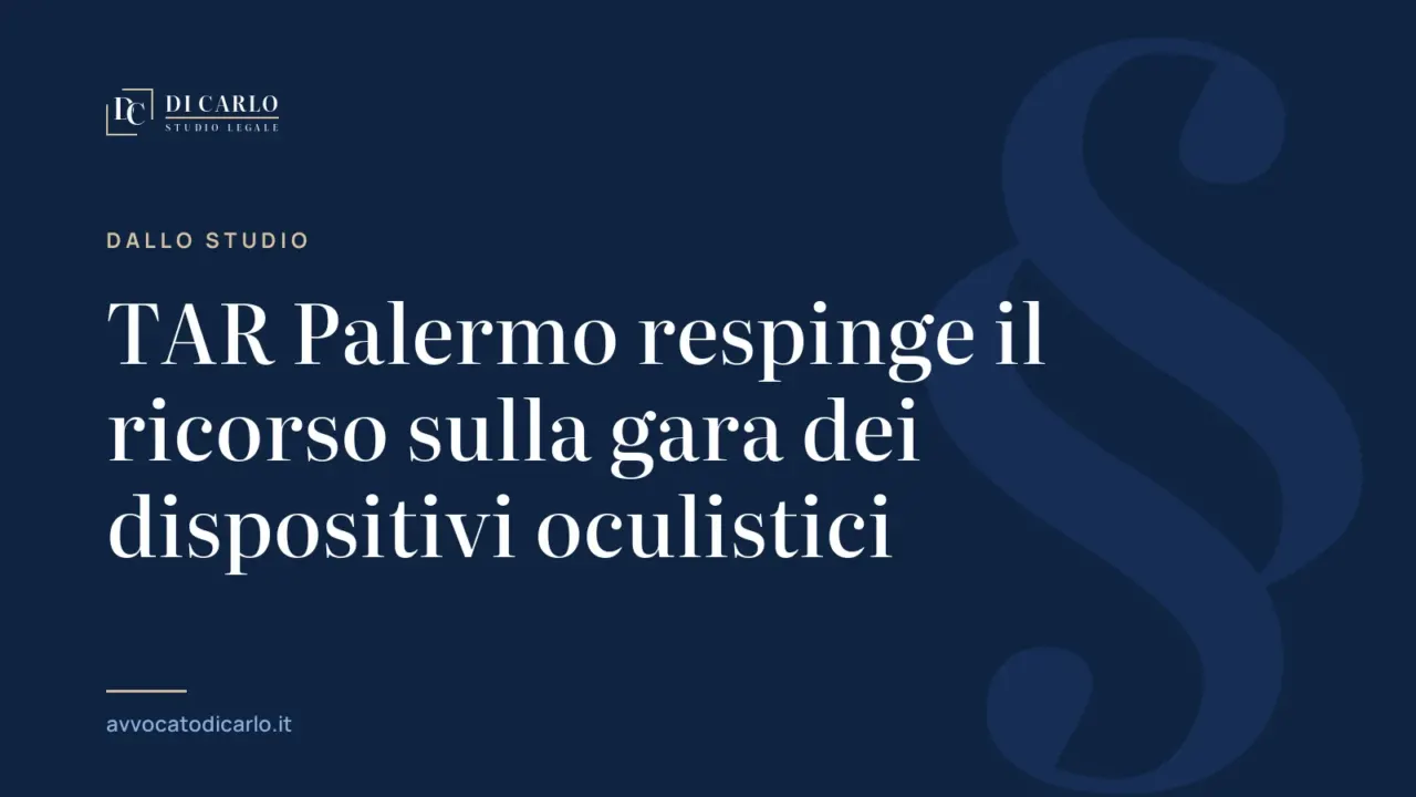 TAR Palermo respinge il ricorso sulla gara dei dispositivi oculistici