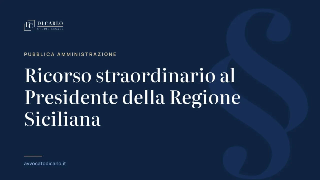 Ricorso straordinario al Presidente della Regione Siciliana