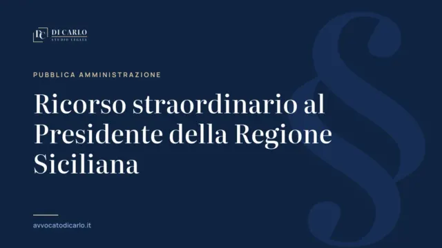 Ricorso straordinario al Presidente della Regione Siciliana