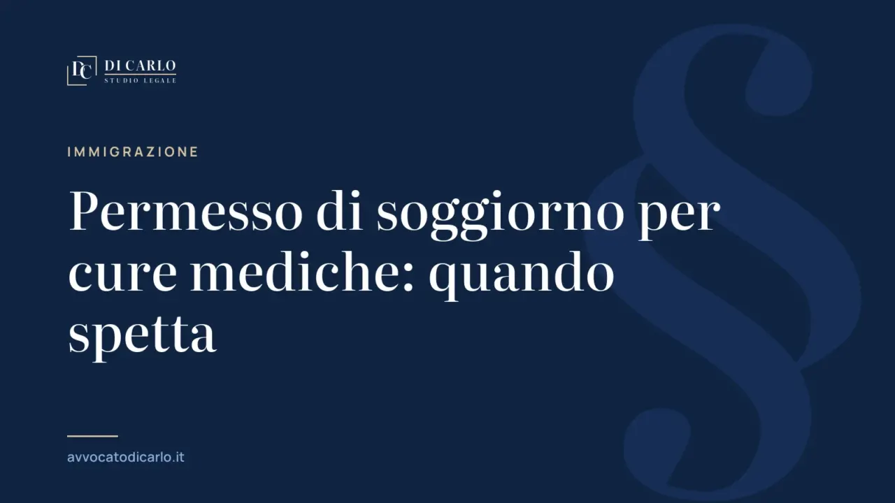 Permesso di soggiorno per cure mediche: quando spetta