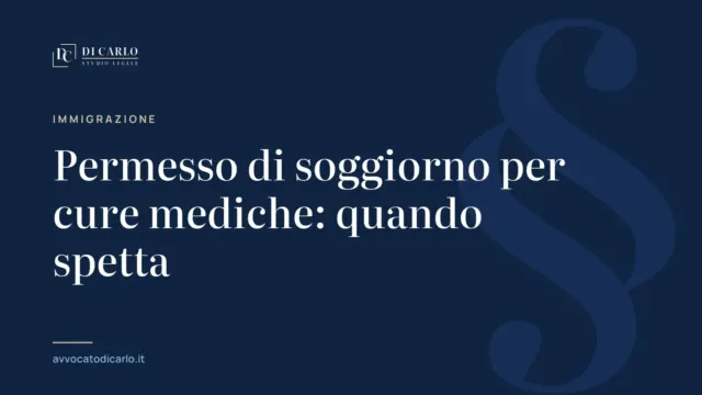 Permesso di soggiorno per cure mediche: quando spetta