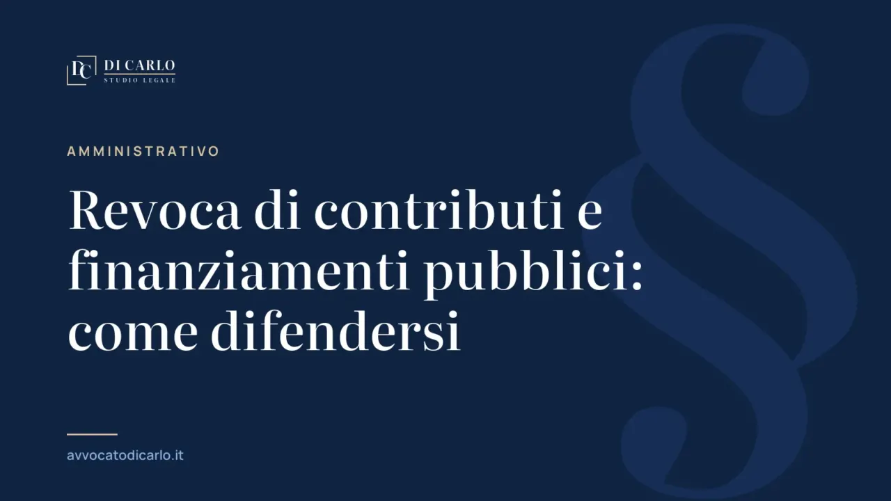 Revoca di contributi e finanziamenti pubblici: come difendersi